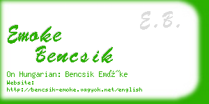 emoke bencsik business card